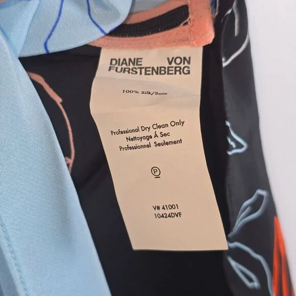 Diane Von Furstenberg Women's Silk Fenelon Print Bias Midi Dress Sz 14 NWOT - Picture 12 of 12